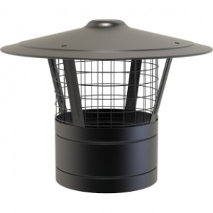 Rain Cap With Mesh dia 125mm - Black